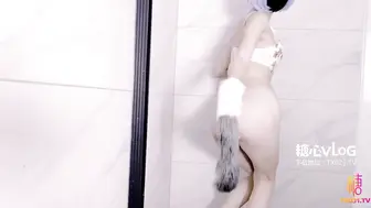 [糖心Vlog] 蕾姆COS 你的女友雷姆女仆后插尾巴浴室浪叫 - 琪琪有理
